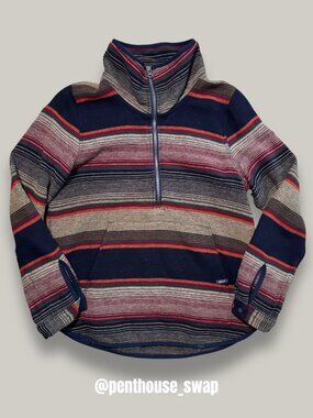 Woolrich Striped Multicolor 3/4 Zip Pullover, Size S